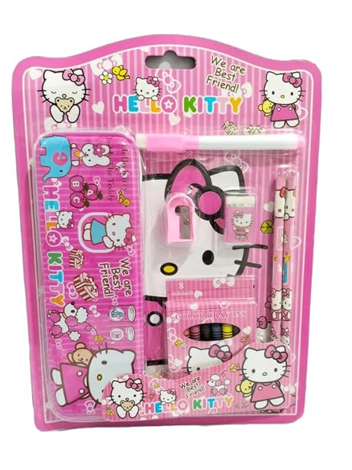 Stationery Set for Kids – Pencil Box with Compass, Eraser, Sharpener & Pencil Combo Pack – Ideal Gift for Girls