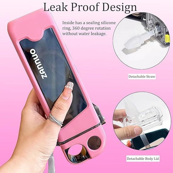 350ML Sports Water Bottle – Leakproof Square Bottle with Straw, BPA-Free Plastic, Flat Design for Fitness, Cycling & Travel (Multicolor)