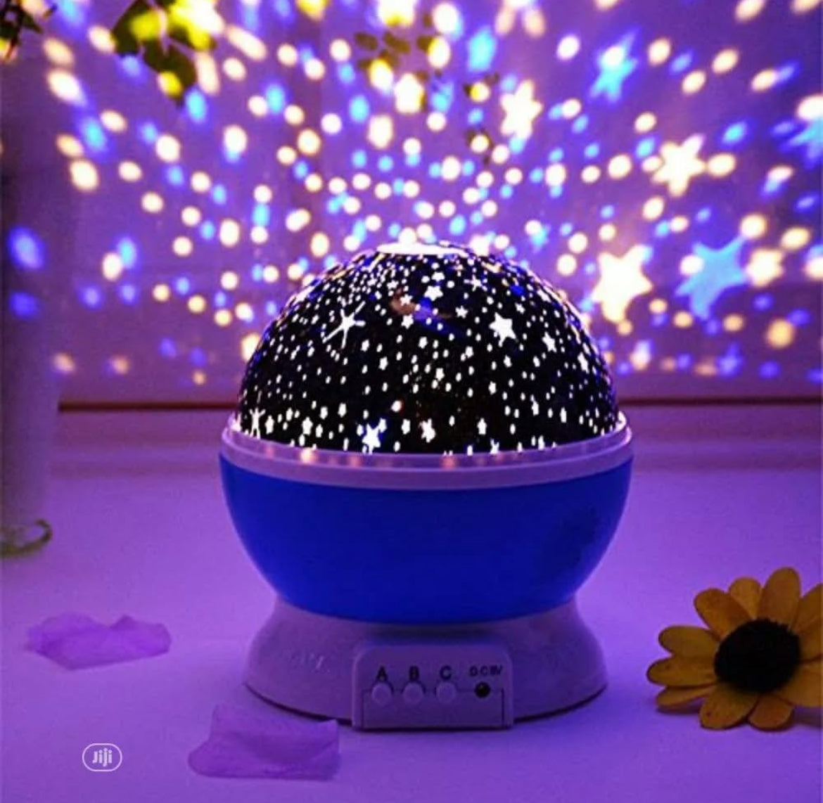 Star Master 360° Rotating Moon Night Light Projector – Multi-Color Lamp with USB Cable for Kids’ Room, Plastic Build