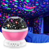 Star Master 360° Rotating Moon Night Light Projector – Multi-Color Lamp with USB Cable for Kids’ Room, Plastic Build