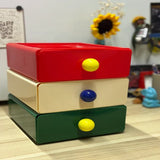 White Tabletop Storage Box – Multi-Purpose Jewelry Case & Desk Organizer for Cosmetics, School, or Office Use