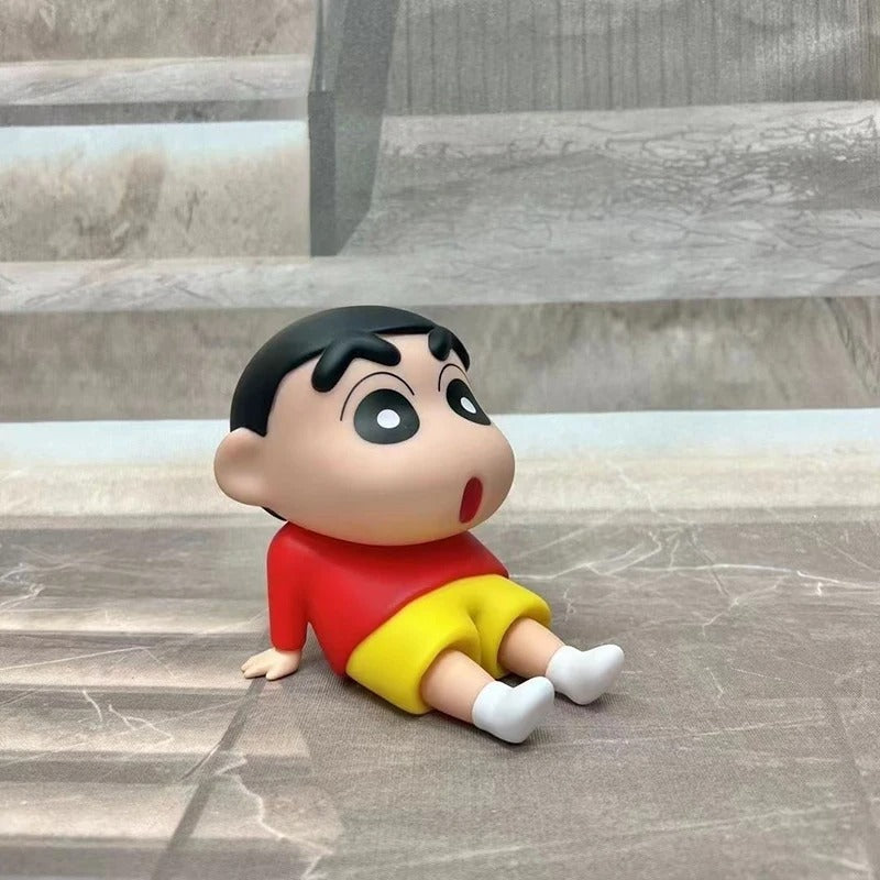 Meyaar Shin Chan Action Figure Mobile Holder – Medium Size (5.8 x 2.6 in), PVC Cartoon Stand for Phones & Tablets – Super Stable Holder for Boys & Girls