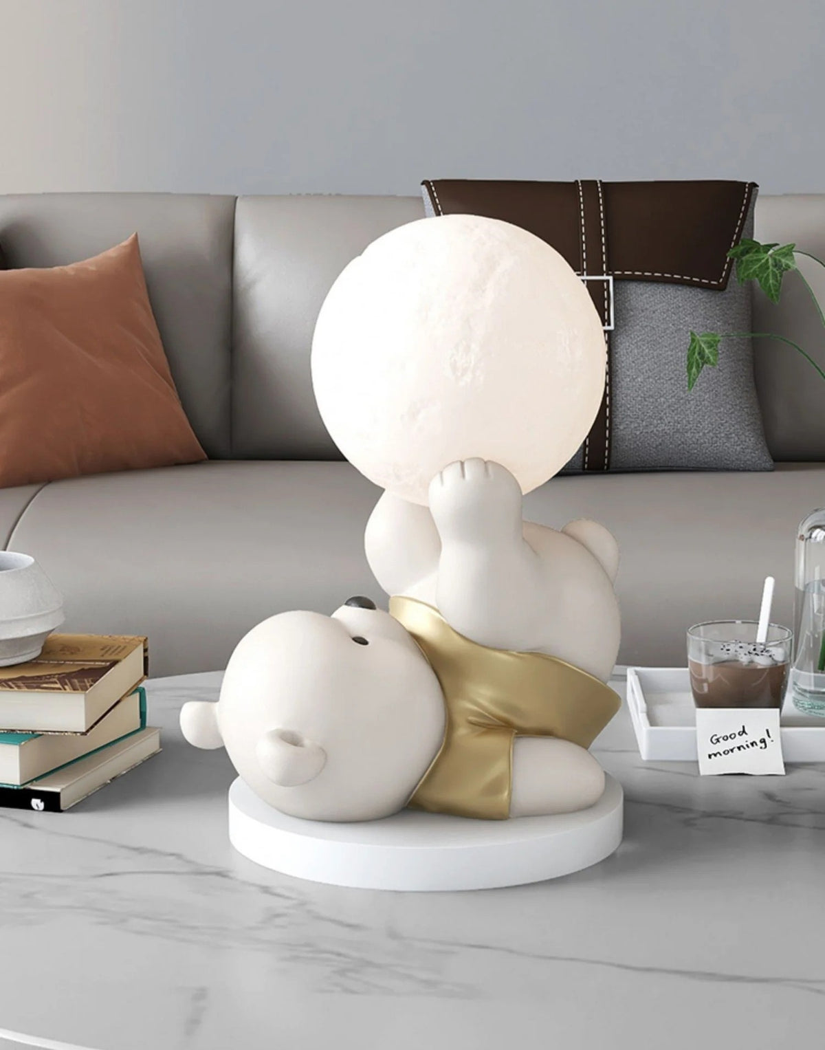 Nordic Modern Acrobatic Bear LED Floor Lamp – Decorative Resin Night Light for Bedroom, Study, Living Room, or Dining Area