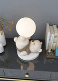Nordic Modern Acrobatic Bear LED Floor Lamp – Decorative Resin Night Light for Bedroom, Study, Living Room, or Dining Area