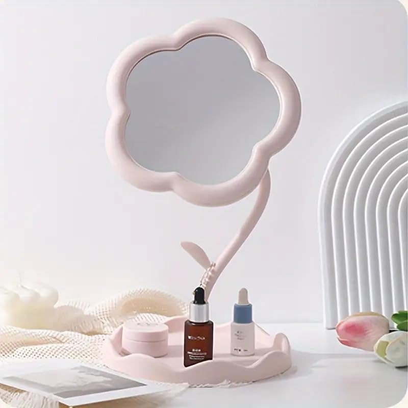 Sunflower Shaped Makeup Mirror-Student Desktop Flower Beauty Makeup Mirror Girl Dressing Table Hanging Jewelry Princess Mirror