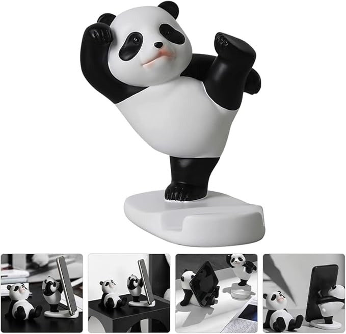 Cute Panda Cell Phone Stand – Adjustable Animal Desk Accessory for iPhone, iPad & Smartphones