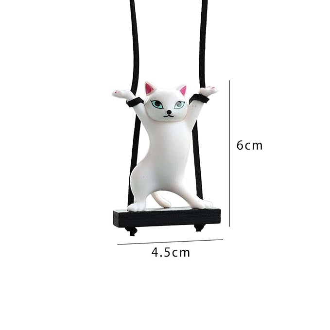 Generic Car Cat Pendant – Cute Rearview Mirror Hanging Ornament for Cars, Tables, and Restaurants