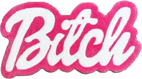 Funny Pink Bath Mat – 20×32 Inch Cute Swear Word Rug for Bathroom, Bedroom, Dorm, or Kitchen Floor Decor