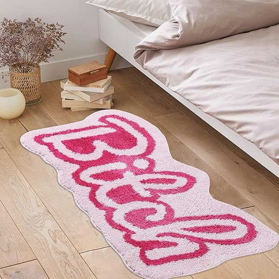 Funny Pink Bath Mat – 20×32 Inch Cute Swear Word Rug for Bathroom, Bedroom, Dorm, or Kitchen Floor Decor