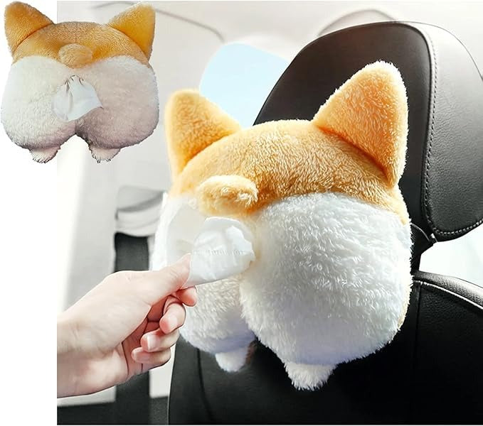 Butt Car Tissue Holder – Sun Visor & Backseat Napkin Box for Car or Home Use