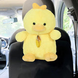 Plush Cartoon Car Tissue Box Holder – Cute Seat Back Paper Case for Car, Bathroom, Home & Office – Hanging Napkin Storage Organizer