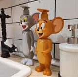 Tom and Jerry Figurine Bottle – Cartoon Decor Shampoo Bottle Dispenser for Bathroom or Vanity
