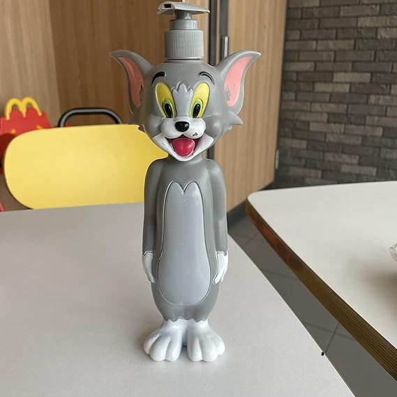 Tom and Jerry Figurine Bottle – Cartoon Decor Shampoo Bottle Dispenser for Bathroom or Vanity