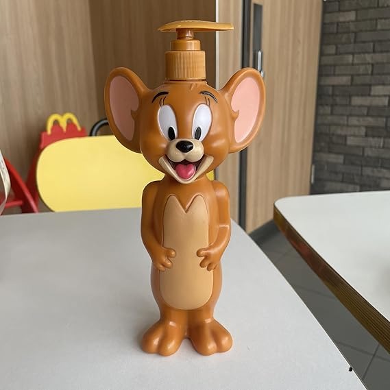 Tom and Jerry Figurine Bottle – Cartoon Decor Shampoo Bottle Dispenser for Bathroom or Vanity