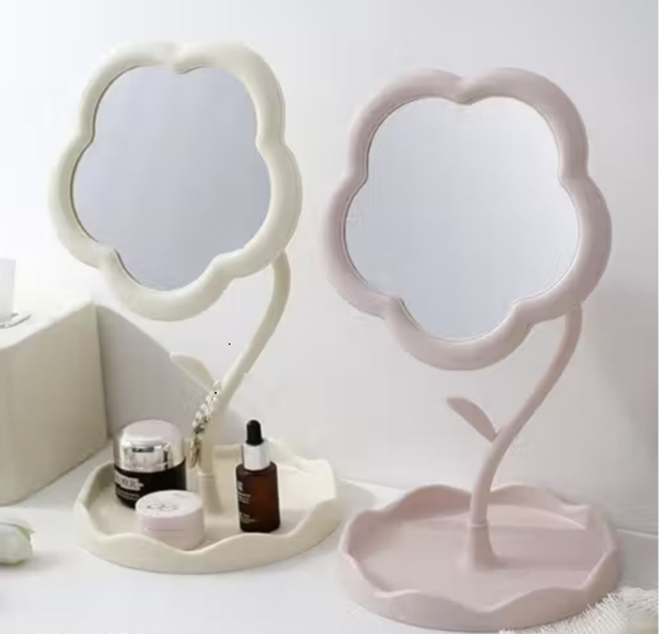 Sunflower Shaped Makeup Mirror-Student Desktop Flower Beauty Makeup Mirror Girl Dressing Table Hanging Jewelry Princess Mirror