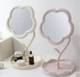 Sunflower Shaped Makeup Mirror-Student Desktop Flower Beauty Makeup Mirror Girl Dressing Table Hanging Jewelry Princess Mirror