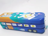 KV Toys Cartoon Bus-Shaped Pencil Box with Rolling Tyres – Fun School Stationery Case for Kids