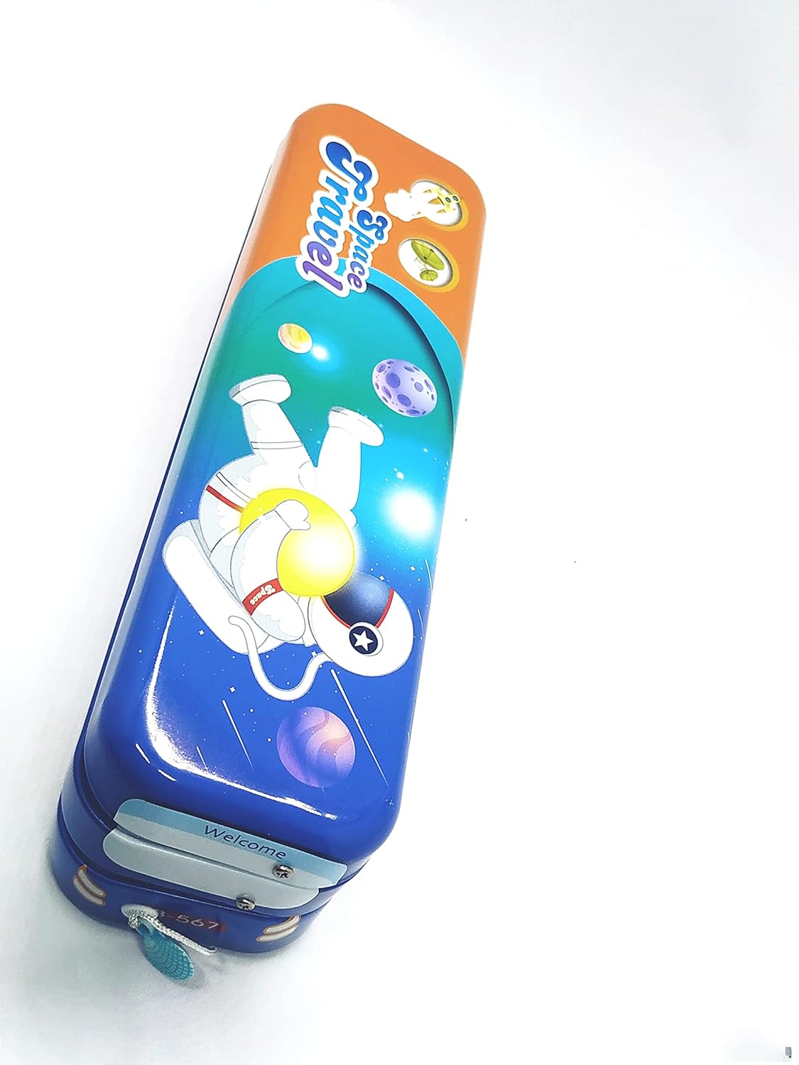 KV Toys Cartoon Bus-Shaped Pencil Box with Rolling Tyres – Fun School Stationery Case for Kids