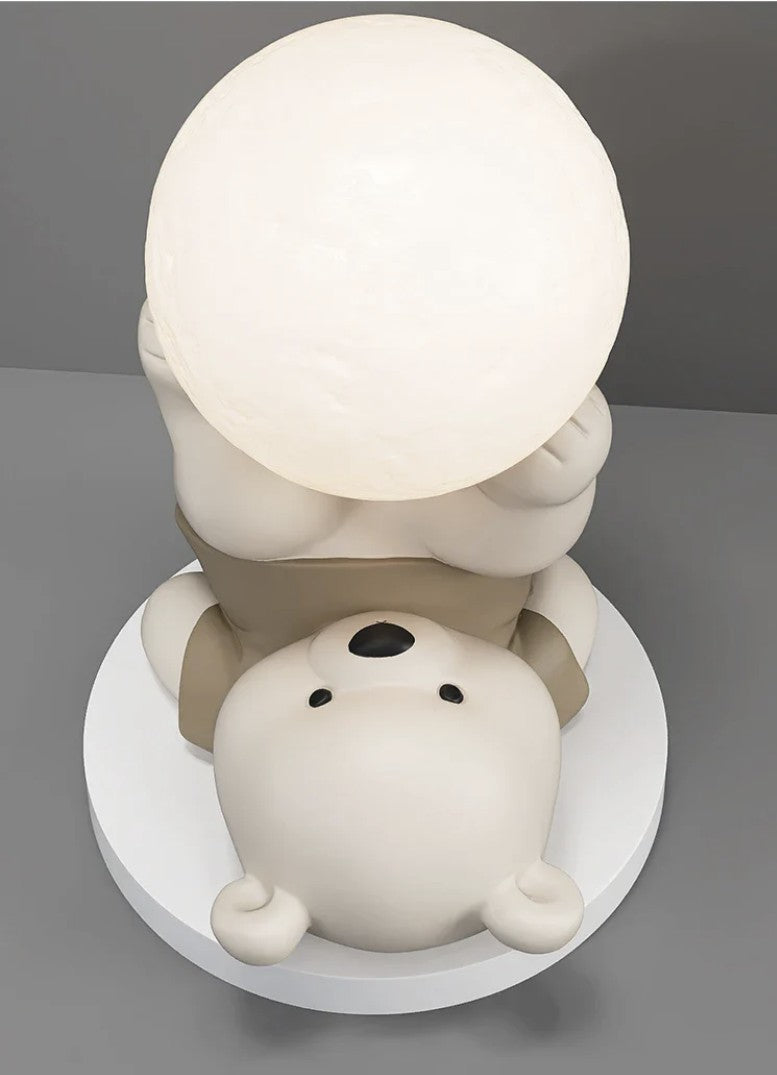 Nordic Modern Acrobatic Bear LED Floor Lamp – Decorative Resin Night Light for Bedroom, Study, Living Room, or Dining Area