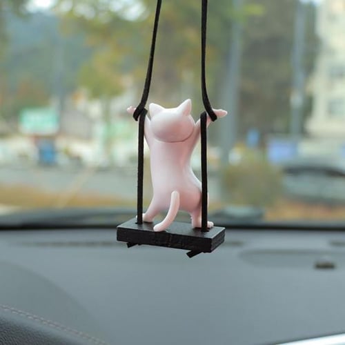 Generic Car Cat Pendant – Cute Rearview Mirror Hanging Ornament for Cars, Tables, and Restaurants