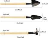 Mini Garden Tools Set of 3 – Heavy-Duty Hand Shovel, Rake & Fork with Wooden Handles for Small Plants & Flowers – Ideal for Men & Women Gardeners
