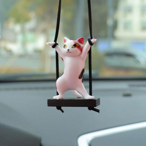 Generic Car Cat Pendant – Cute Rearview Mirror Hanging Ornament for Cars, Tables, and Restaurants