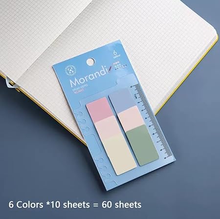 Sticky Notes & Writable Index Tabs – Pack of 2 Colorful Macaron Memo Stickers for Bookmarking, Note-Taking & Office Use (Half Colored + Square Light Color)