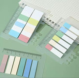 Sticky Notes & Writable Index Tabs – Pack of 2 Colorful Macaron Memo Stickers for Bookmarking, Note-Taking & Office Use (Half Colored + Square Light Color)